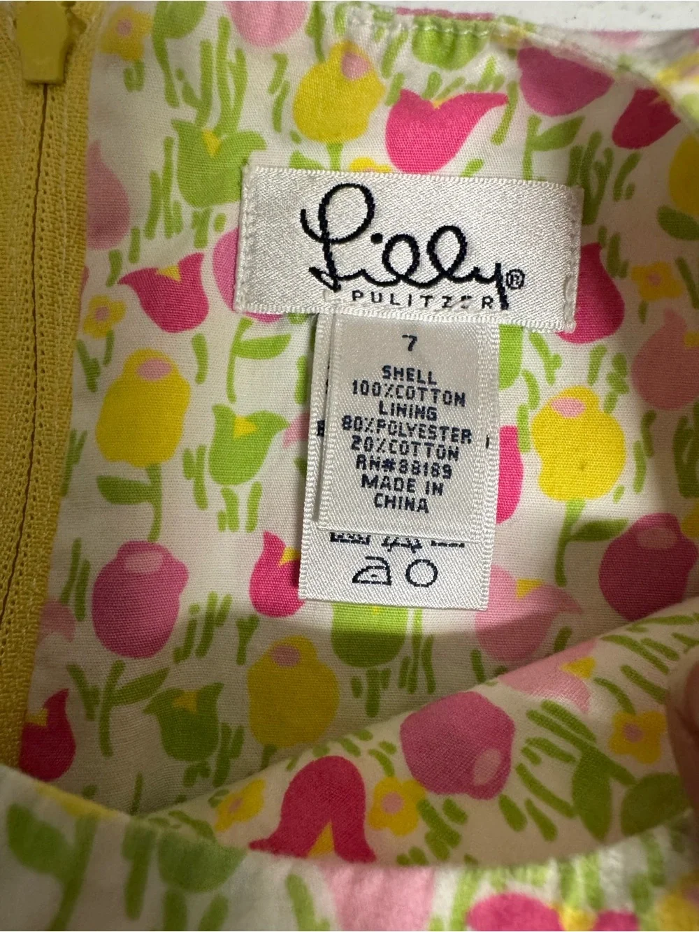 Lilly Pulitzer Pink, Green & Yellow Floral Sleeveless A-Line Dress